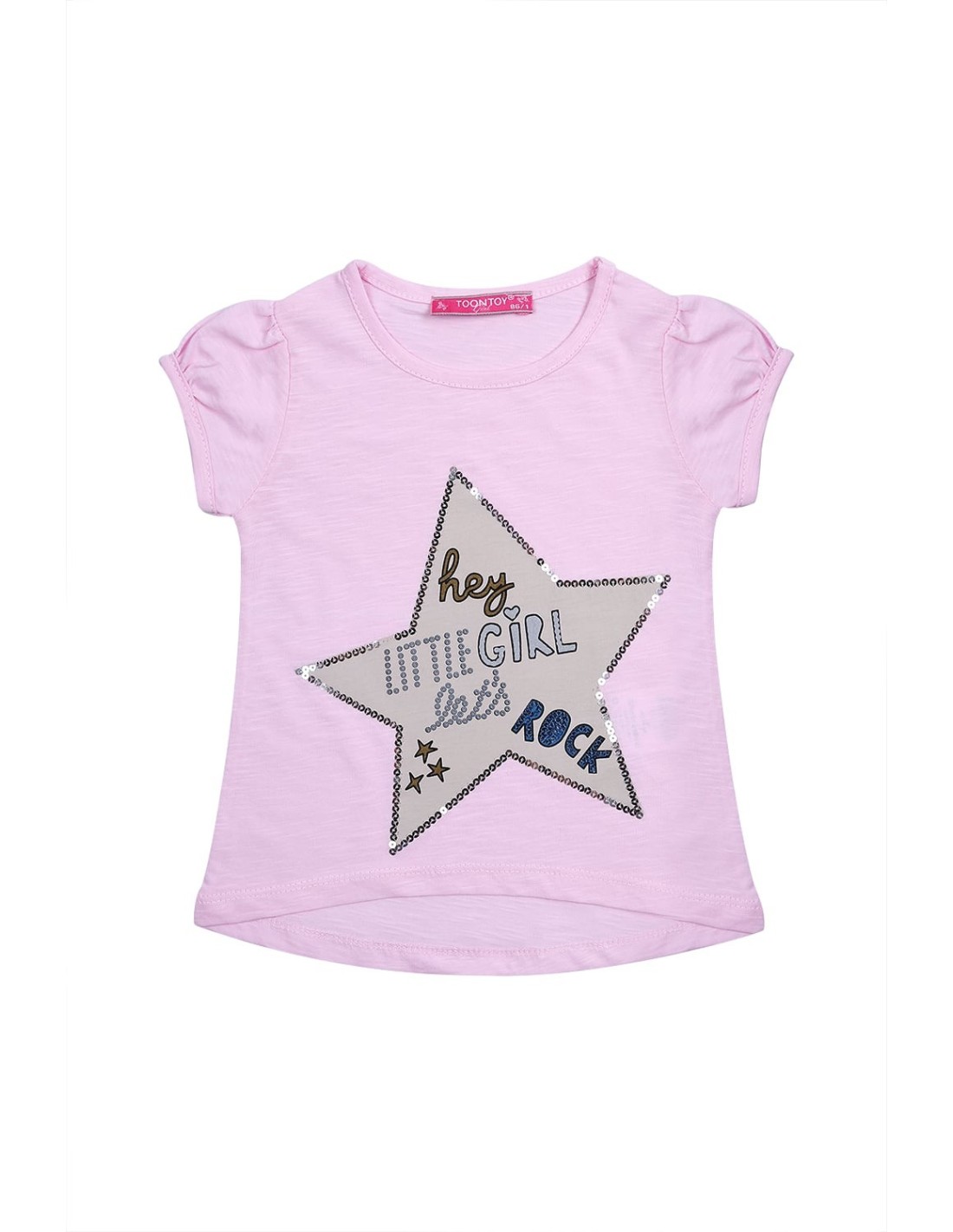 Tricou cu stea, roz deschis NDZ8109 - Magazin online - Boutique